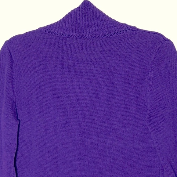 Lauren Ralph Lauren Purple Cardigan with Gold Buttons, Small Petite SP - Picture 4 of 9